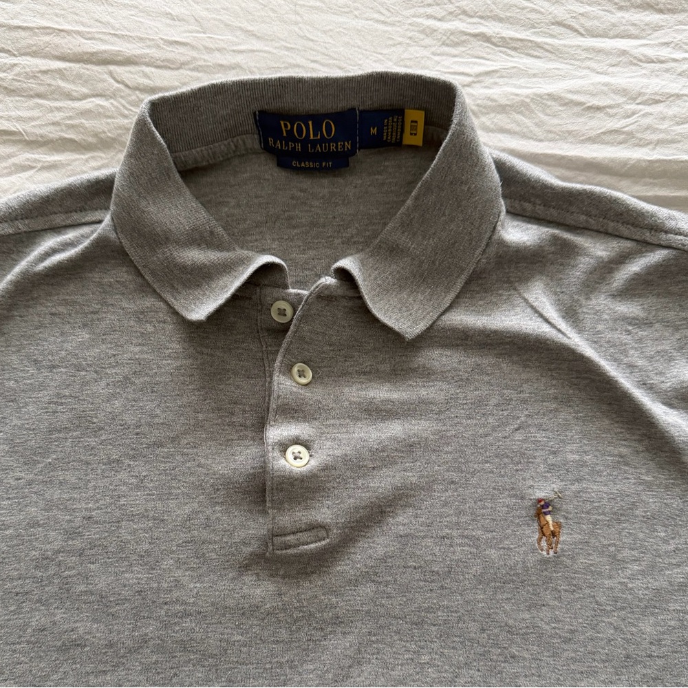 Men's Polo Ralph Lauren Heather Gray Polo Shirt